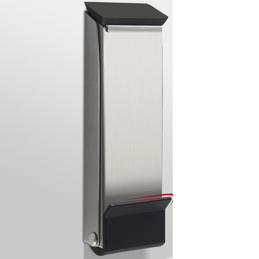 Adjustable Steel Door Stopper Non Punch Designs Metal Door Stop with Rubber Tip Quick Installation for Gap Doors