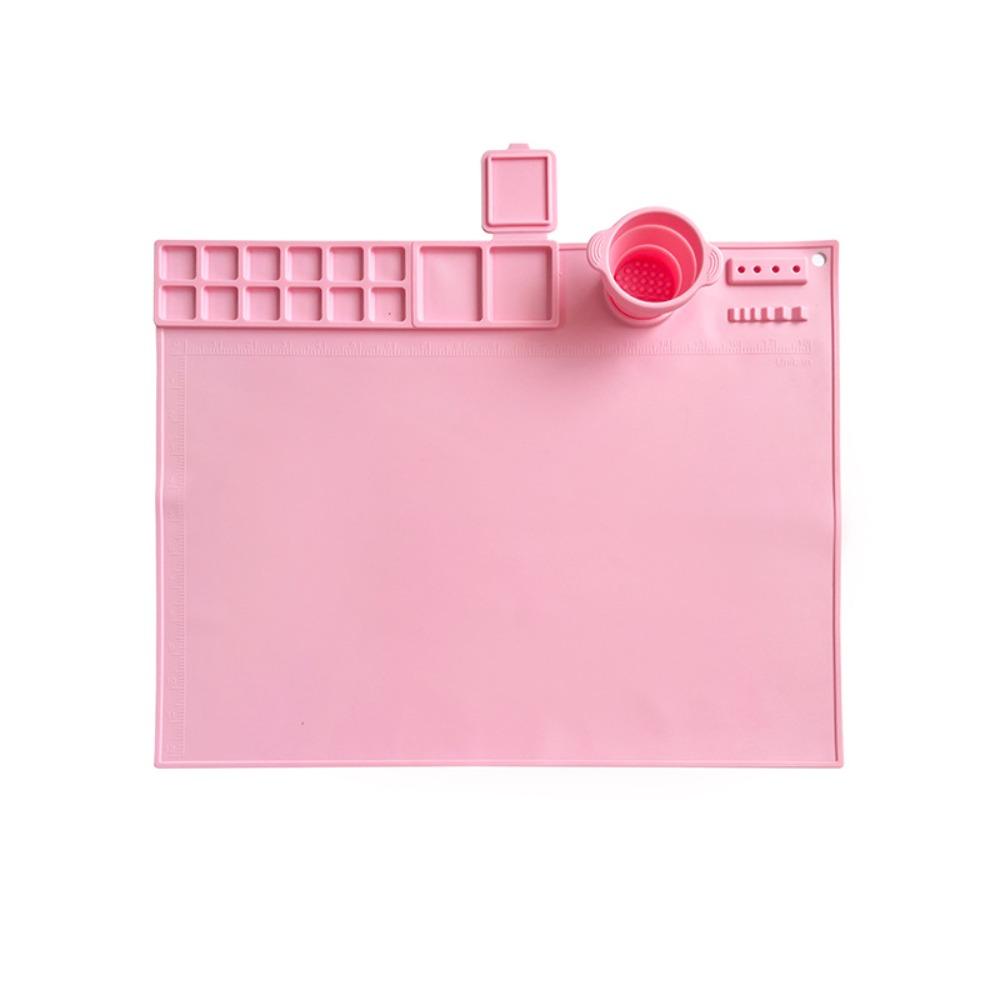 with Cleaning Cup Silicone Children Art Mat Makes Mixing, Blending, and Creating Easier