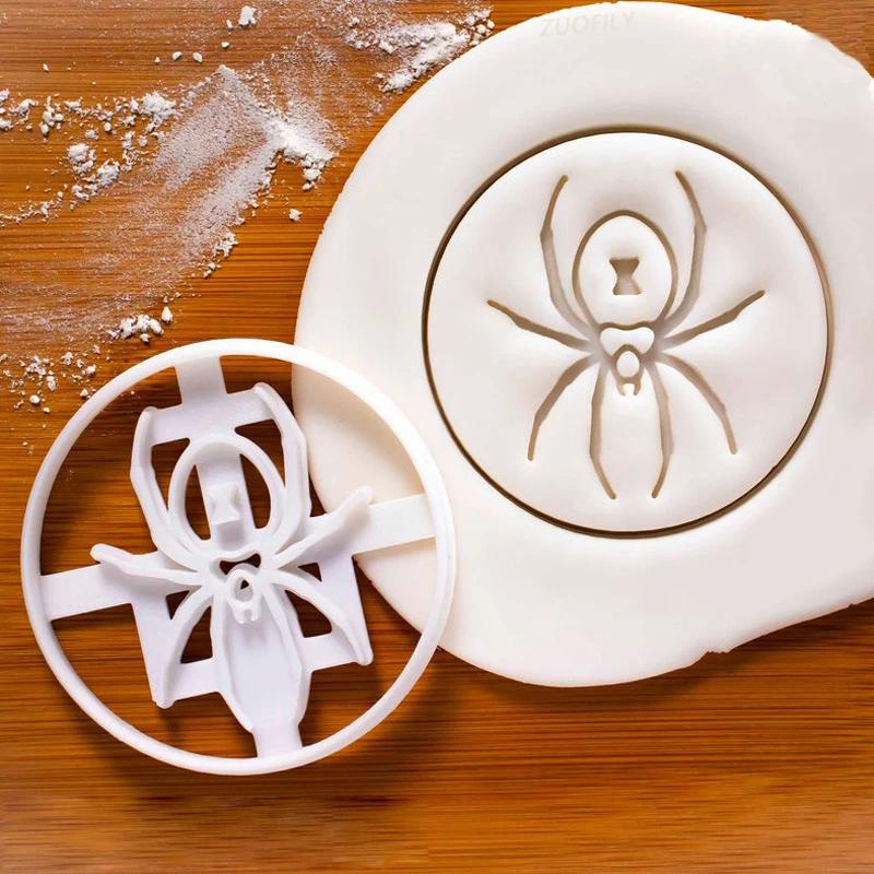 New Cartoon Halloween Horror Spider Bat Cookie Embosser Mold Set Pressed Hand-painted Frosting Biscuit Mold Skull Cookie Cutter