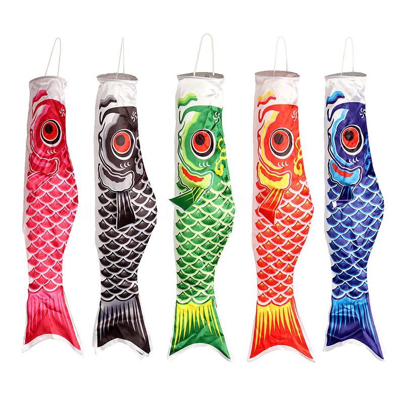 40/70/100cm Japanese Carp Spray Windsock Streamer Fish Flag Wind Chimes Hanging Decorations Yard Colorful Koinobori Kite