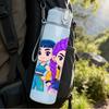 1PC Fashion Colorful Girl Group 750ml Color Plastic Sports Water Bottle Leakproof Flip Straw Lid Suitable for Sports Office Home Use