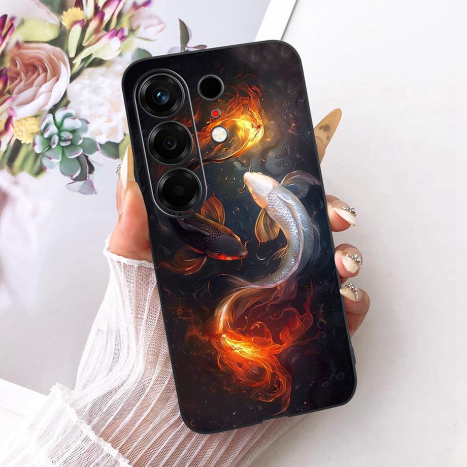 Flower Cartoon Fashion Design Phone Case For Tecno Camon 50 4G CN5 Camon50 Funda Soft Lisquid Silicone Shockproof Back Cover