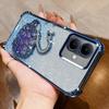 KEYSION Shockproof Plating TPU Phone Case for TECNO Spark Go 2 Pop 10 Glitter Jewelled Swan Kickstand Cover for Infinix Smart 10