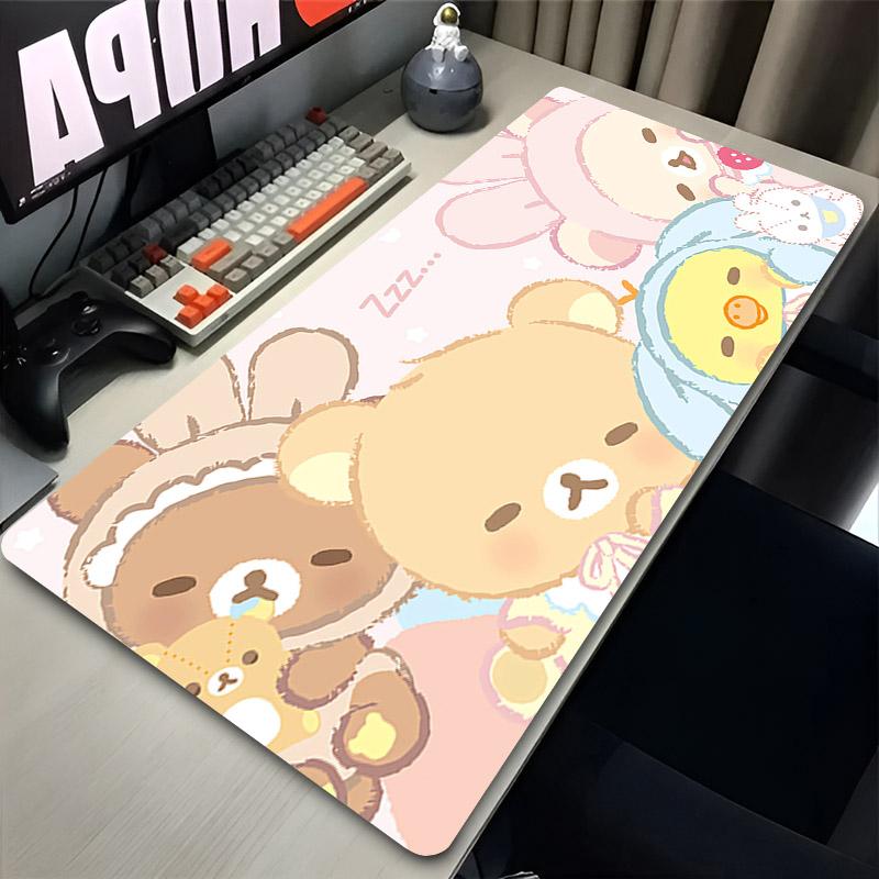 Korilakkuma Rilakkuma Cute Desk Mat Extended Anime Mousepad Computer Nonslip Large Mouse Pad Office Accessories Pc Table Carpet