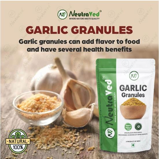 NeutraVed Garlic Granules Lahsun/Lehsun/Natural Lasun Powder Flakes- 150g