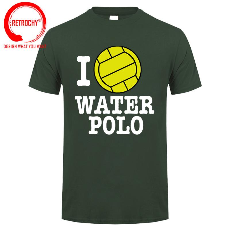 Funny Unisex T Shirts Unisex Novelty Tshirt I Love Waterpolo Cool T Shirt Unisex Cotton Tshirt Summer Brand TShirt Euro Size Tee Shirt