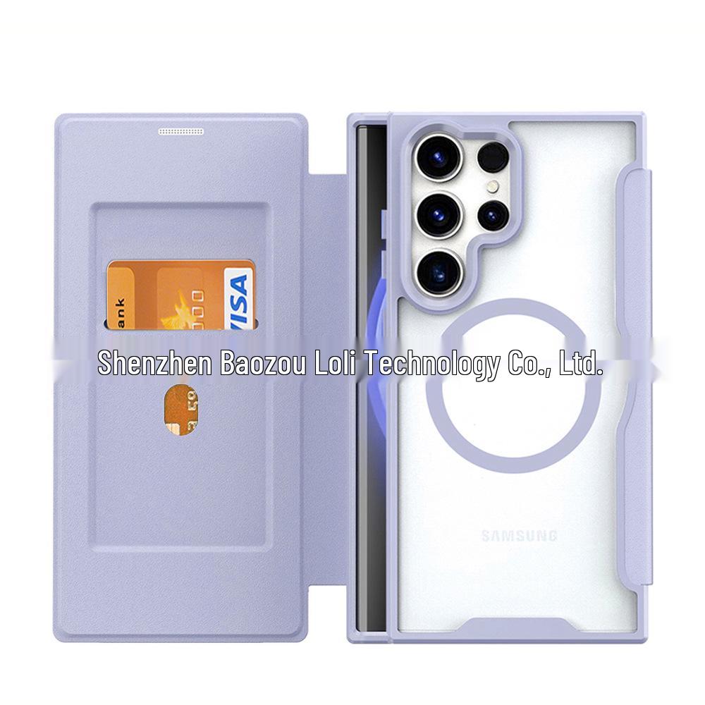 Samsung S24ultra Manyetik Magsafe Özelliğine Sahip S23Plus Deri Kapaklı Kılıf