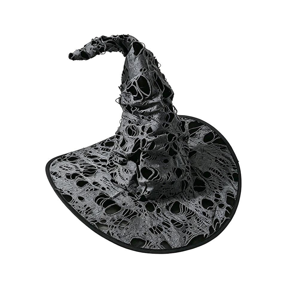 Gothic Halloween Wizard Hat Large Wide Brim Pointed Mage Hat Wizard Cap Role Play чёрный
