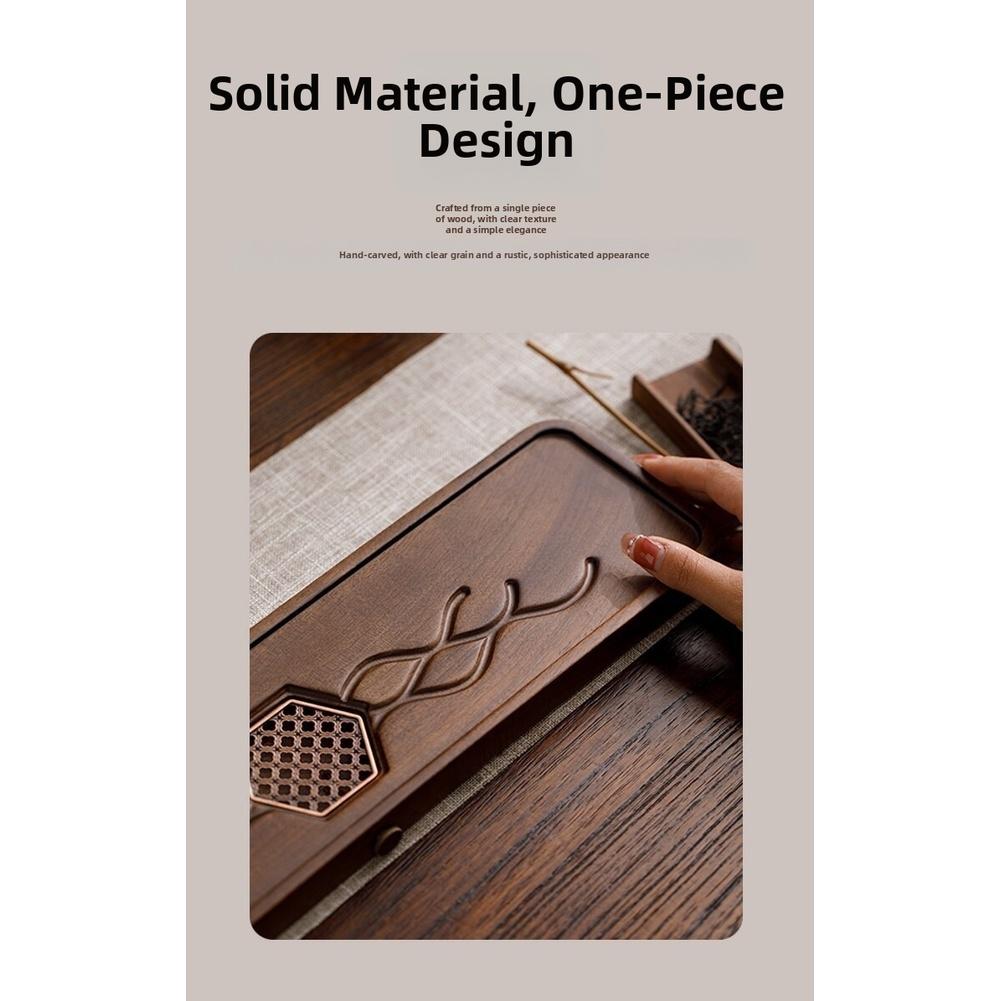 1 stk Tebrett Valnøtttre Tebrett Tørt Te-bord Med Drenering Kontor Hjemmebruk Kinesisk Stil Teutstyr Tilbehør Stativ