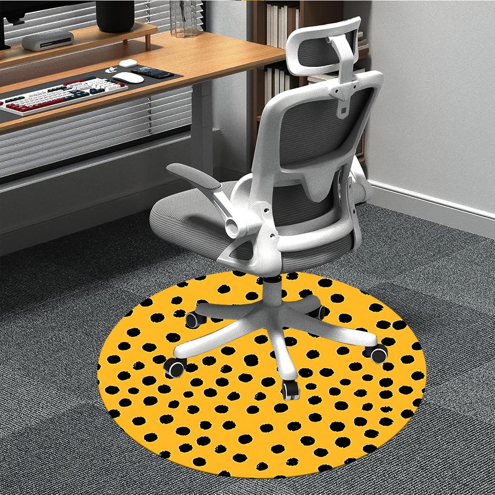 

1pc Cheetah Spots Office Round Area Rug, Indoor Mat Suitable ForOffice, Under Office Chairs Bedroom Living Room Home Decor, Room Decot246 80cm by 80cm
