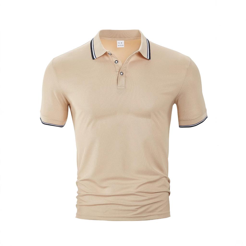 European and American short-sleeved men's polo shirt TEMU summer loose casual breathable lapel print advertising shirt T-shirt