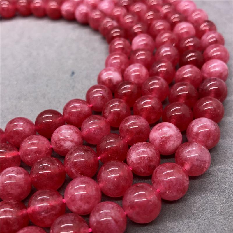 Natural Red Loose Round Bead Dialogite for Bracelet Necklace DIY Jewelry Beads
