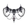 Vintage Retro Lolita Gothic Lace Pearl Choker Necklace Pendant Adjustable Chain Halloween Party Costume Jewelry Women's Fashion
