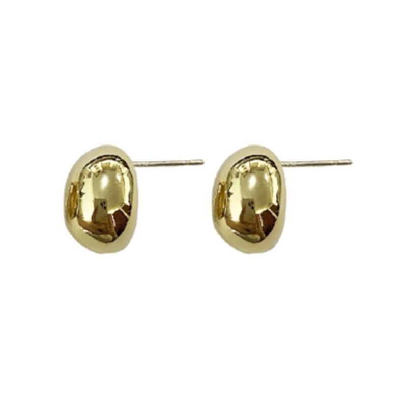 

Gold-colored round volume circle earrings for women ONECOLOR