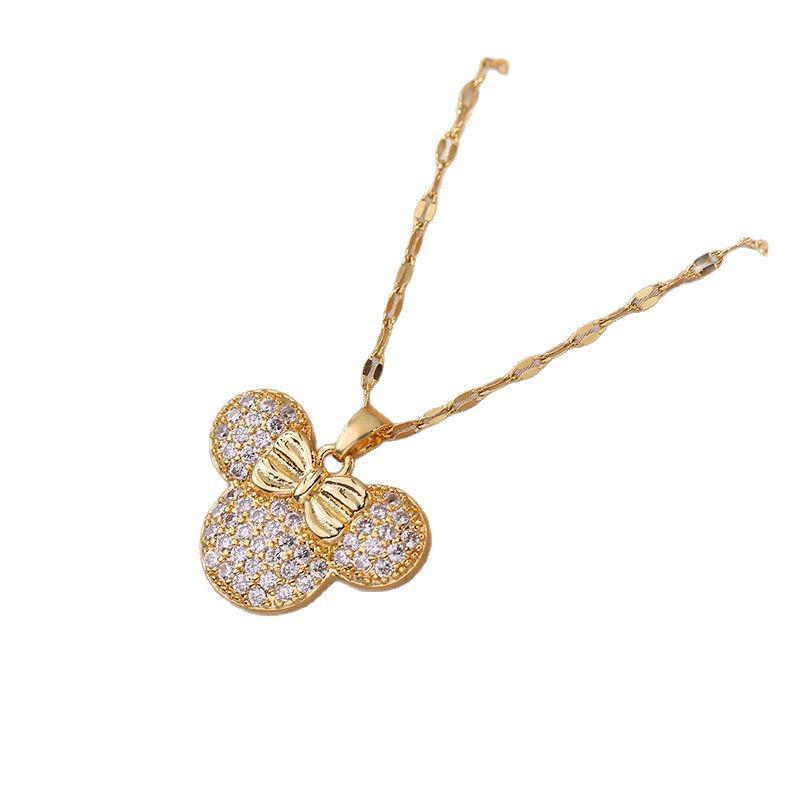 Trendy Full Diamond Mouse Pendant Necklace - Perfect Birthday Gift for Women and Best Friends