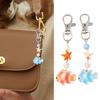 Whimsical Ocean Themed Keychain Artistic Resin Fish Charm With Alloy Starfish Compact Bag Decors Accessory