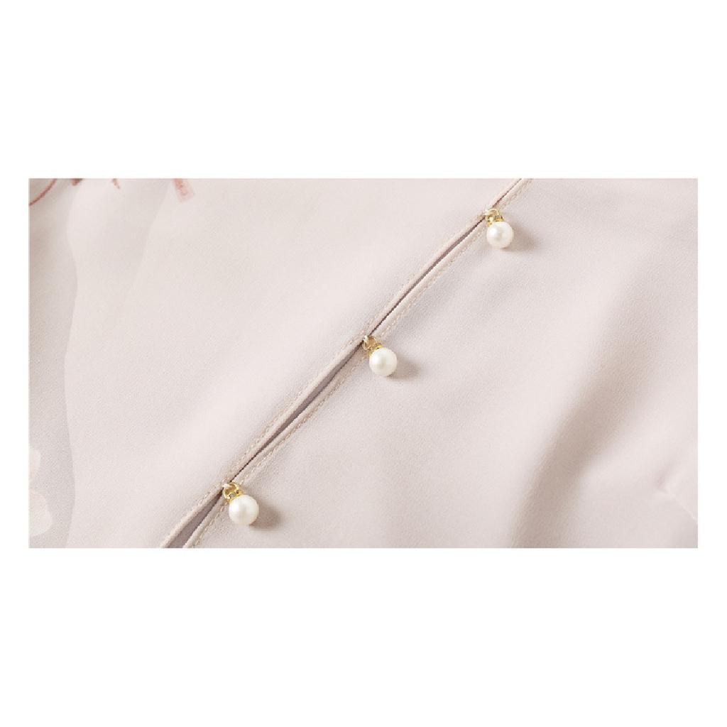 Summer Double-layered Chiffon Cheongsam Dress: Thin and Breathable Floral Patterned Dress, Perfect for a Elegant and Cool Summer