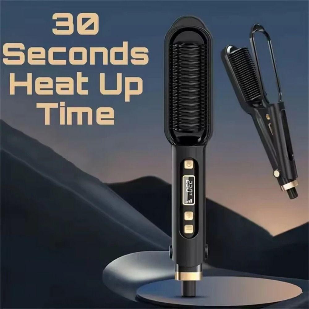 LED Digital Display Electric Hair Straightening Comb Anti Scald Portable Hair Straightener  Home