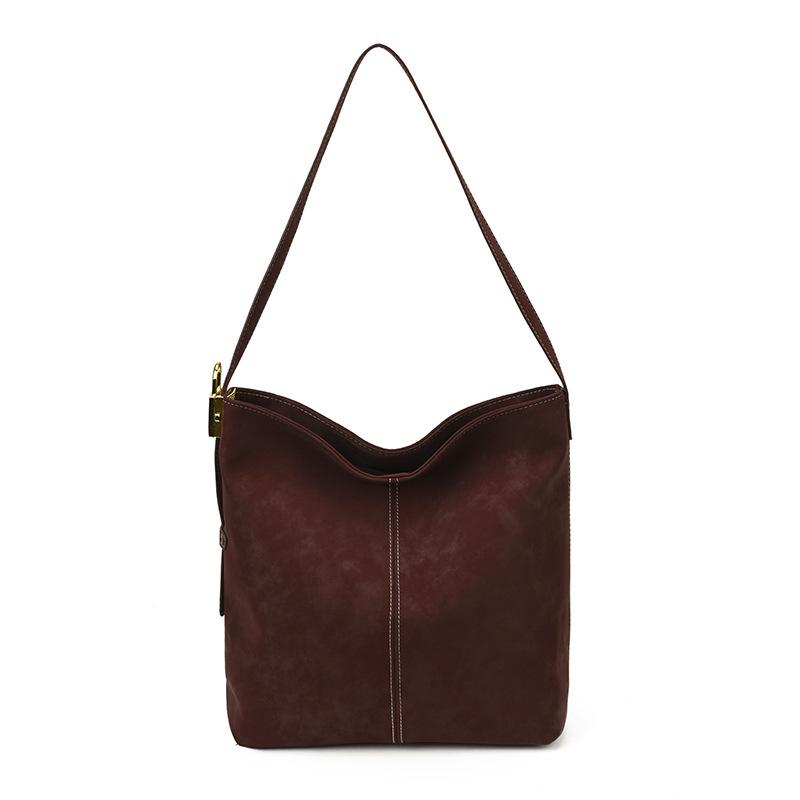 Large Capacity Bag Women's 2025 Autumn New Retro Broadband Shoulder Messenger Bag Fashionable Texture Commuter Bucket Bag