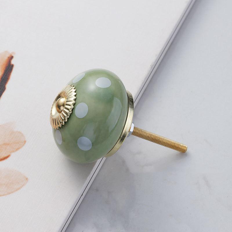Pastoral Style Painted Ceramic 28*40mm Round Bedroom Cabinet Door Drawer Kitchen Handle Drawer Furniture Box Knobs