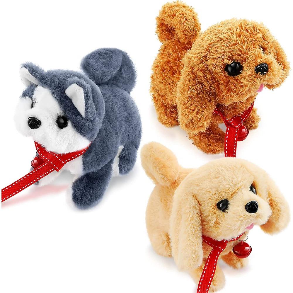 18CM Electric Simulation Puppy Plush Toys Interactive Dog Robot Walking Barking Tail Wagging Toy for Kids Birthday Xmas Gift