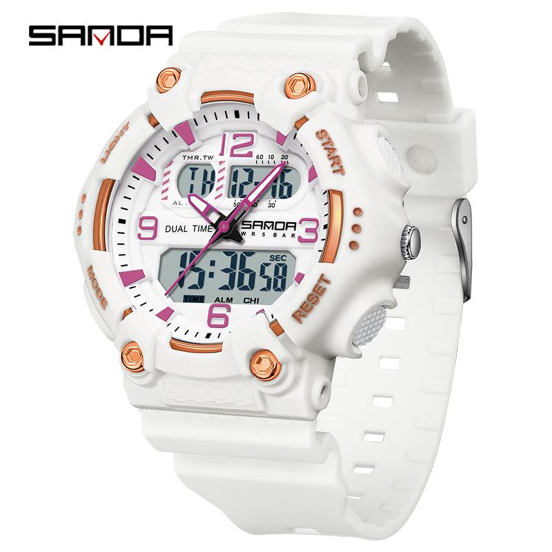 SANDA Unisex Dual Display Multifunctional Sports Wristwatch