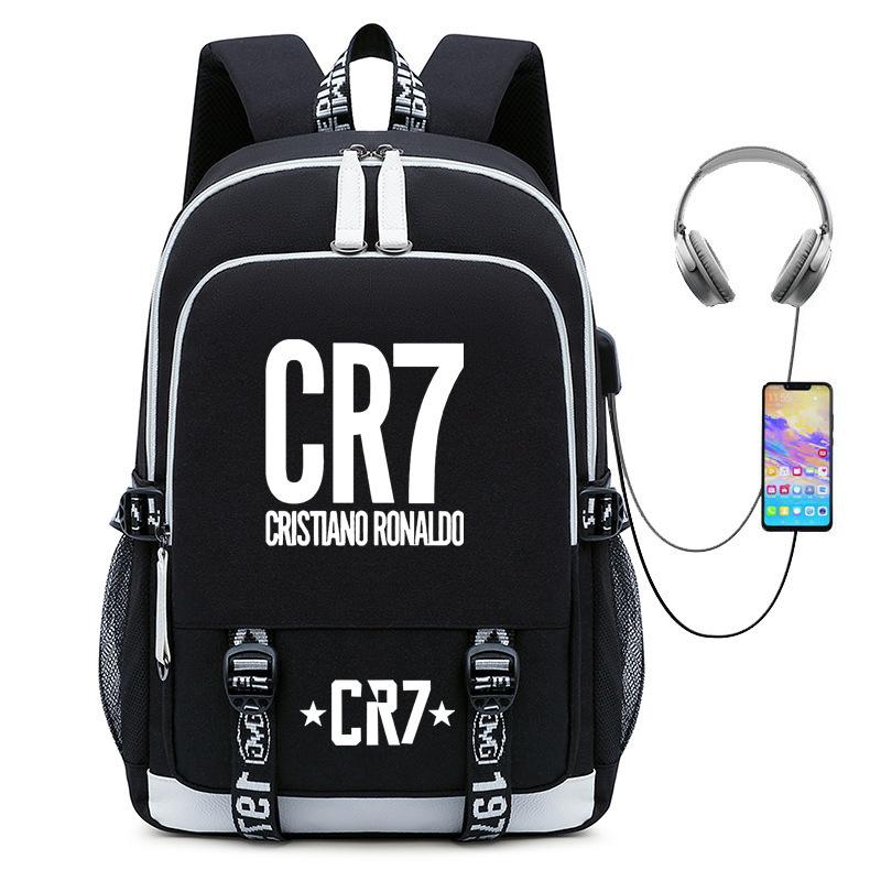 Football Star Collection Teen Primary And Secondary School Student School Bag Usb Men'S And Women'S Casual Backpack