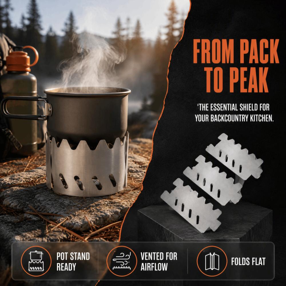Stainless Steel Outdoor Stove Rack Ultralight Alcohol Stove Rack Portable Stove Windscreen Hiking