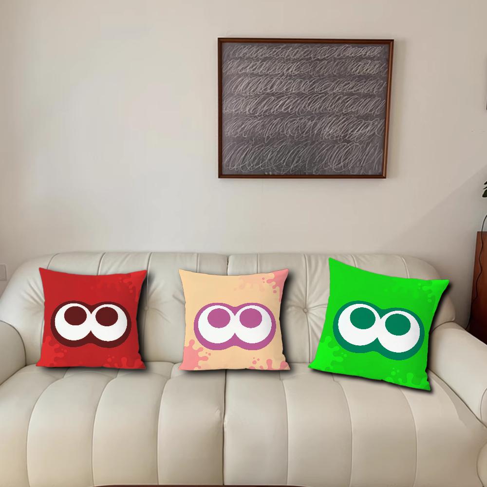 Game S-Splatoon Cute Squid cushion cover For Bedroom Car Coffee Shop Room Soft and Living Room Sofa Decorative Pillow Cover Case