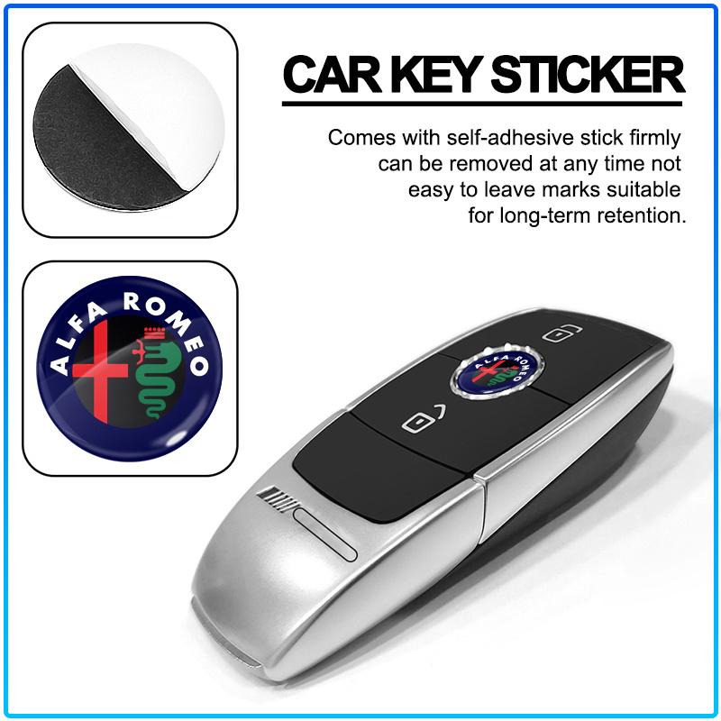14mm Car Remote Key Fob Emblem Badge Radio Button Sticker For Alfa Romeo 147 159 156 Giulietta Giulia Mito Spider Alpha Nheadrest