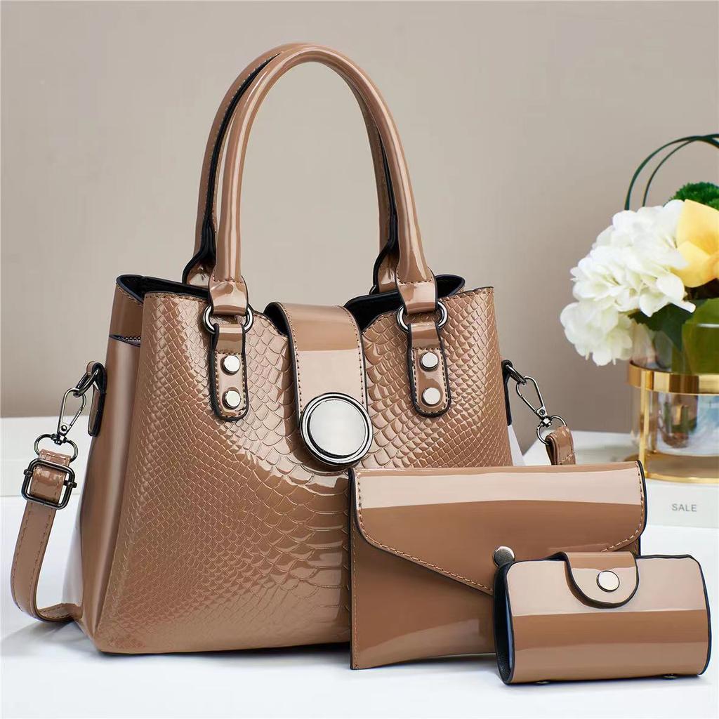 Fashion New Design High-grade Handbag Bag Leisure Large Size Capacity Three-piece Complete Set Single Shoulder Crossbody Bag Practical