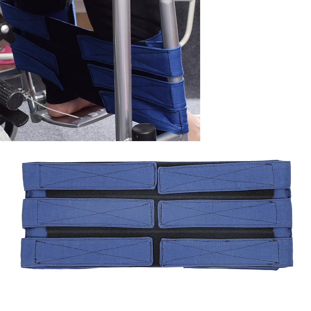 Wheelchair Footrest Non?Slip Adjustable Leg Restraint Strap Seat Belt (Blue Average Size)