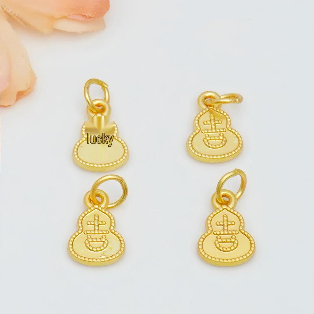 Gold Plated Shajin Fu Character Lucky Bag Necklace and Bracelet Charm