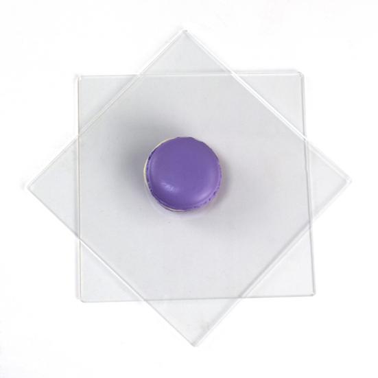 Set 2 Pezzi Dischi Quadrati Acrilici Antiaderenti per Torta Set Dischi per Cottura Servizio Burro Strumento da Cucina