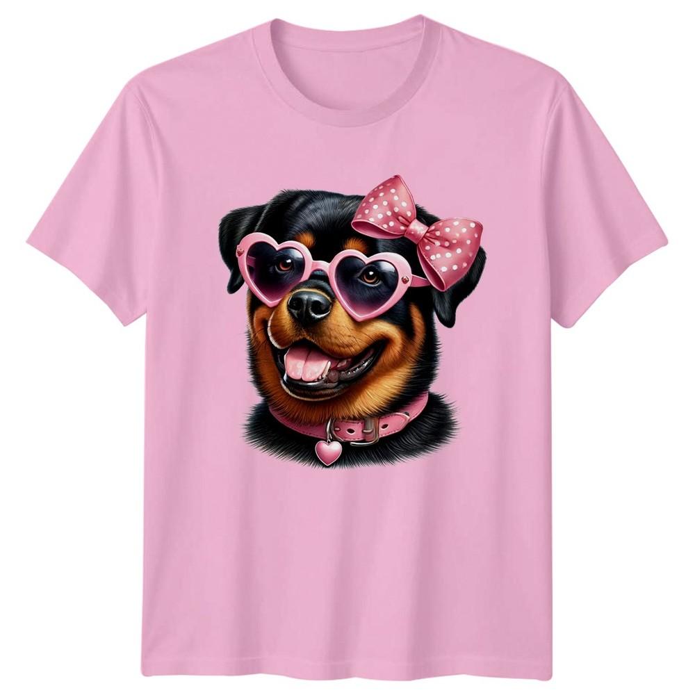 Glamorous Rottweiler Dog Wearing Heart Unisexs TShirt Rottweiler Dog Lover