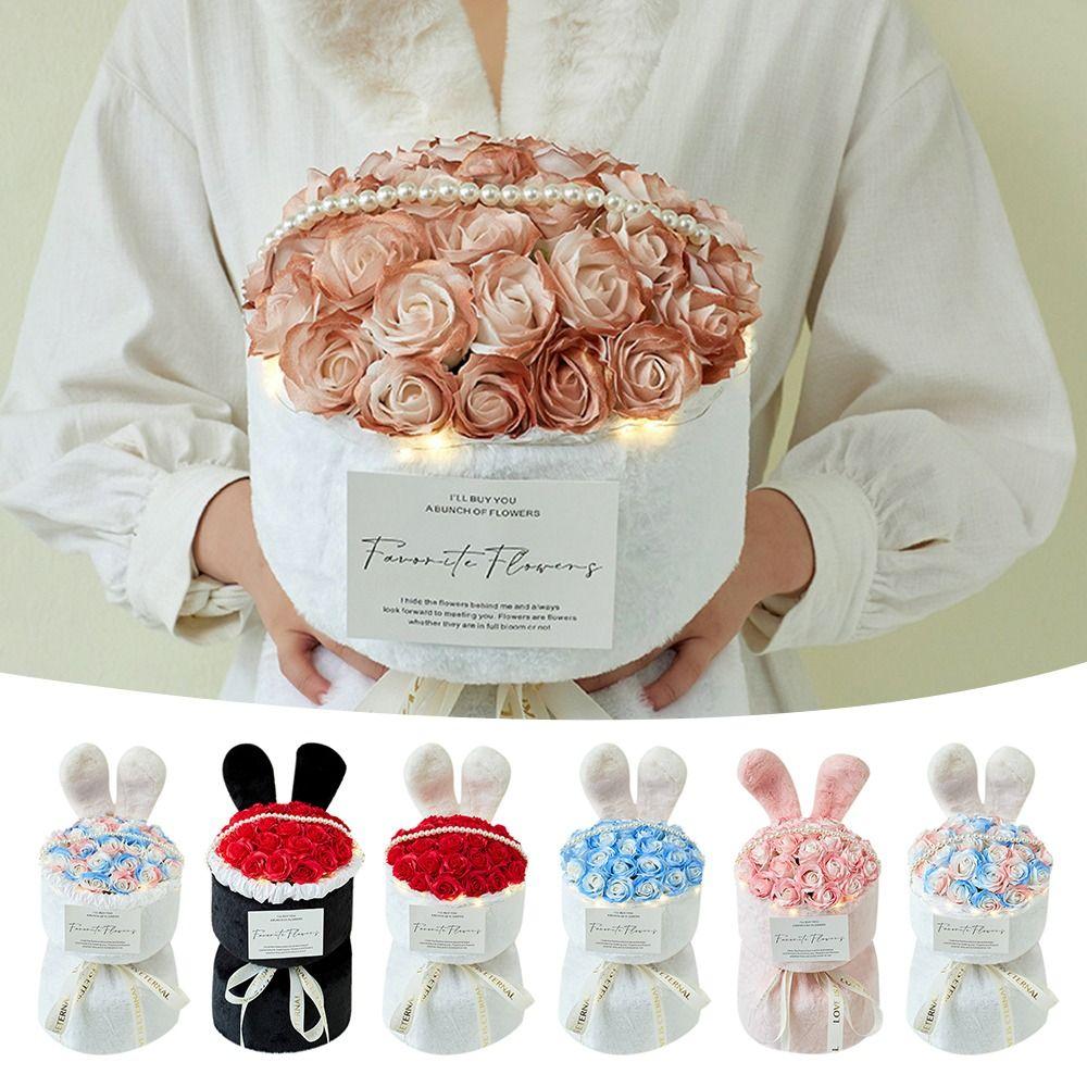 

Букет из искусственных роз ручной работы, креативная имитация цветка, подарок на день рождения, выпускной, мыльный цветок