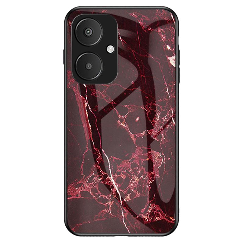 Pro Xiaomi Redmi 13C 5G/13R 5G/Poco M6 5G Pouzdro se vzorem mramoru Kryt z tvrzeného skla+PC+TPU