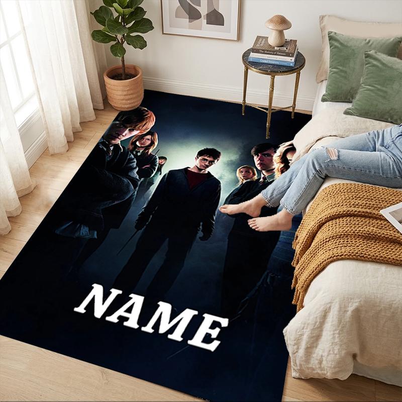 Custom Name Magic Quest Living Room Non-Slip Area Rug Soft Carpet for Bedroom Kids Playroom Sofa Office Home Decor Doormat