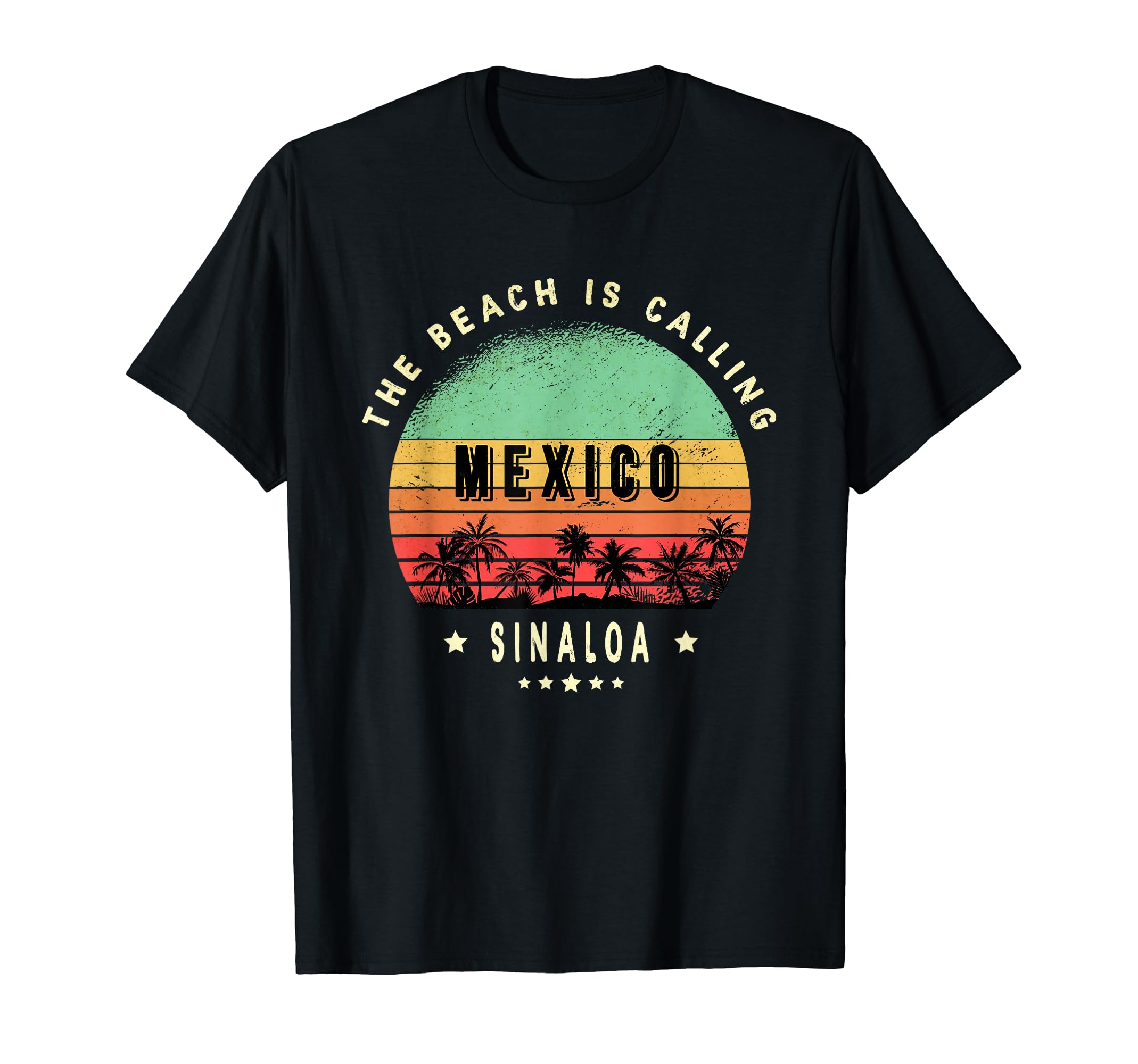 Mexico Pacific Coast Sinaloa, Beach, (T-shirt) чёрный