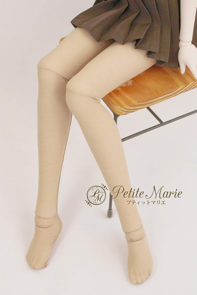 Petite Marie DDP Compatible Sheer and Soft Fits 50cm BJD Dolls 1/3 All-Purpose Tights, Beige, [No.0049]