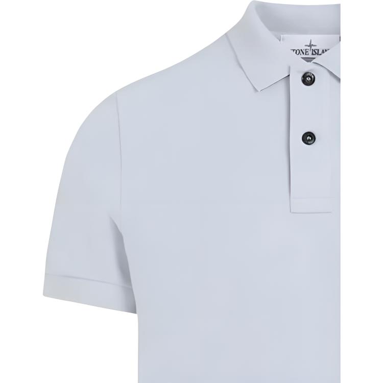 Stone Island Logo Short Sleeve Button Solid Polo Shirt Men polo shirts L1S152200008S0017-V0041