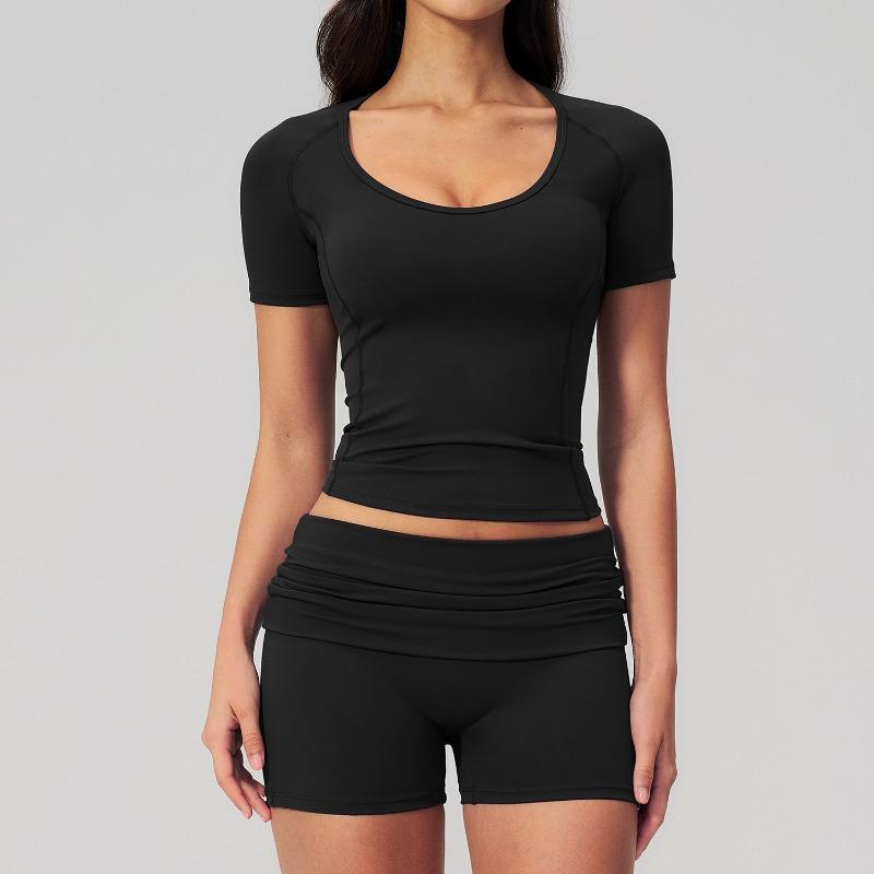 Zechuang summer new U-neck tight back yoga suit elastic high waist quick-drying fitness suit women S