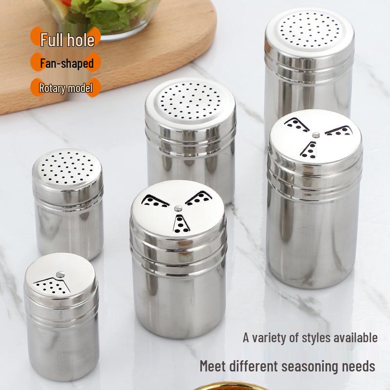 Stainless Steel Spice & Toothpick Holder Set – Food Grade Seasoning Jar & Pepper Container.