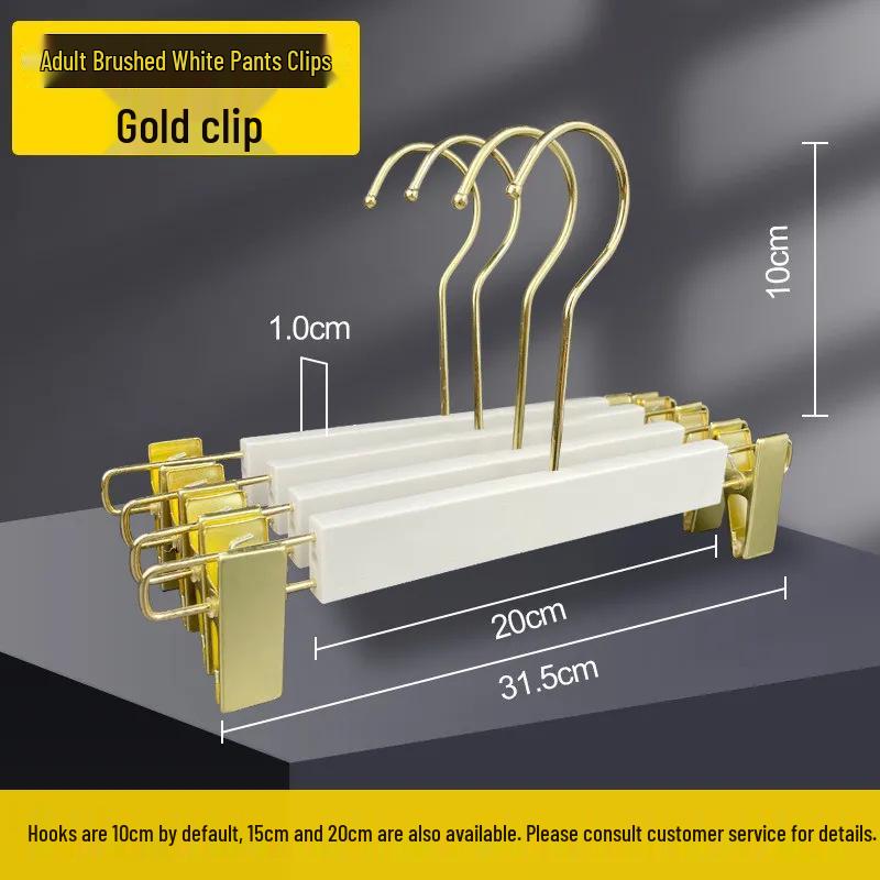 Pure White Plastic Hangers & Imitation Wood Grain Hangers with Pants Clips for Children's and Women's Clothing