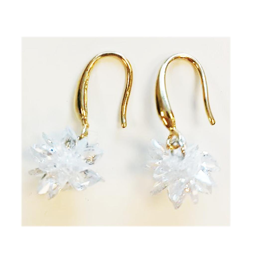 Lily-Crystal [R8155] - Stříbrné náušnice 'Sissi' bílé zlato (Krystal) - 12 mm