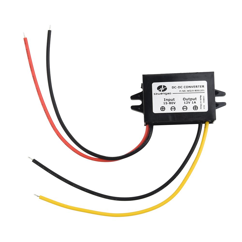 Wide Voltage Input, CE/RoHS Certified, 15V80V 18V 24V 36V 48V 60V to 12V 1A 12W DCDC Step Down Module Converter