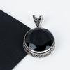Black Spinel Gemstone Silver Pendant in 925 Sterling Silver- Handmade Design, Everyday Wear Jewelry, Unique Black Spinel Pendant Gifts