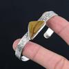 Sterling Silver Trillion Landscape Jasper Stone Leaf Anniversary Bangle Jewelry