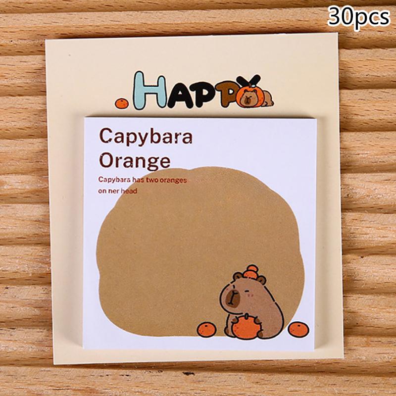 30 Stück Niedliche Cartoon Kreative Capibala Haftnotizen DIY Journal Nachricht Notizpapier Notizblock Studenten Schreibwaren Schulsachen