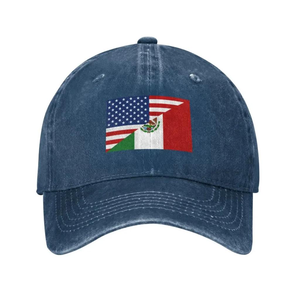USA MEXICO Flag America Adult Retro Denim Washed Baseball Caps Women Cowboy Street Tide Hat Hiking Womens Trucker Cap